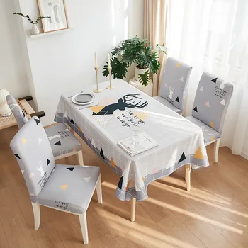 Namų staltiesė paprastas stačiakampis audinio medvilnės ir lino kavos staliukas audinys atsparus vandeniui valgomojo stalas, kėdės, staltiesė dangtelį nustatyti