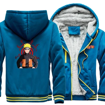 Naruto Animacinių Filmų Juokingas Cool Striukės Mados Užtrauktukas, Šiltas Streetwear Mens Storas Kailis Hip-Hop Hoodies 2020 M. Žiemos Sporto Vyrų Gobtuvu