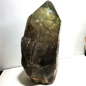 Natūralaus dūmų kvarco kristalo pavyzdys Namo, buto apdailos akmuo ir krištolo