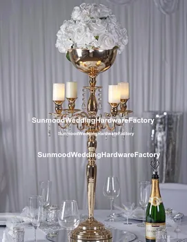 Nauja stiliaus vestuvių susitarimą dirbtinių gėlių stovas su žvakių laikiklis