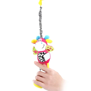 Naujagimio Barška Žaislai Vaikams Animacinių Filmų Gyvūnų Įdaryti Pliušinis Žaislas Kūdikio Vežimėlį, Lovelę Kabinti Kūdikių Barškučių Kabinti Vertus Bell Žaislai