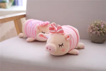 Naujas 25cm pliušinis cute rožinė kiaulė Su gyvis Mėgstamą Lankas Pagalvę raminantis Kūdikių lėlės geros kokybės kalėdų šventė dovana draugui