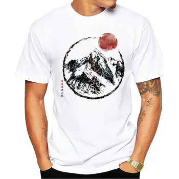 Naujas Atvykimo Vyrų Mados Saulėlydžio Kalnų 3D Atspausdintas Marškinėliai trumpomis Rankovėmis Atsitiktinis Dizaino Marškinėliai Hipster Kietas Viršūnes