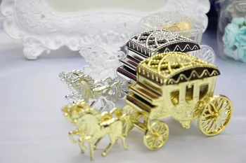 Naujas Atvykti aišku, auksas, Sidabras plastiko vežimo dėžutė vestuvių saldainių dėžutė šokolado dėžutė Vestuvių Dekoravimo Reikmenys nemokamas pristatymas