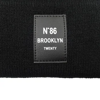 Naujas BROOKLYN beanie skrybėlių vyrams, moterims, medvilnės minkštas mados žiemą kepurės su etikete N86 megzti beanies hip-hop slidinėjimo kepurė šilta