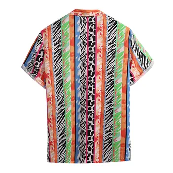 Naujas Mados Vyras Marškinėliai Pavasario/vasaros Derliaus Dryžuotas Atsitiktinis Havajų Paplūdimys Marškinėliai Patogus Ir Kvėpuojantis Vyrų Marškinėliai 2021