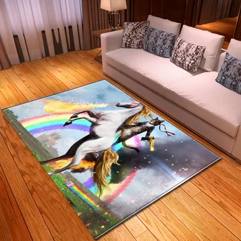 Naujas Vienaragis Kilimų cartoon didelis kilimas svajonė plunksnų ponis pledai, vaikams, miegamojo ir svetainės namų dekoro šiaurės kūdikių grindų kilimėlis