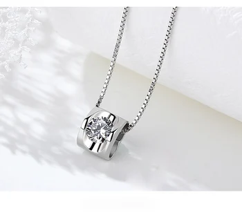 Naujas atvykimo S925 sterlingas sidabro širdies pakabukas clavicle grandinės paprastu būdu laukinių siųsti draugei gimtadienio, valentino dovana