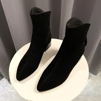 Naujas trumpas batai Martin batai, moteriški batai, rudens ir žiemos trumpi batai moterų banga plius aksomo užtrauktuku batai X667