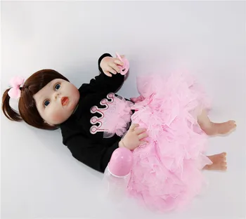Naujas veidas dizaino Bebe Atgimsta Lėlės 57 cm Visas Silikono Vinilo nekilnojamojo gyvas Mergina, Kūdikių Lėlės, Žaislai Vaikams Kalėdų Dovana Menina Brinqued