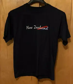 Naujoji Zelandija Išsiuvinėti S Juodos spalvos VYRIŠKI Marškinėliai