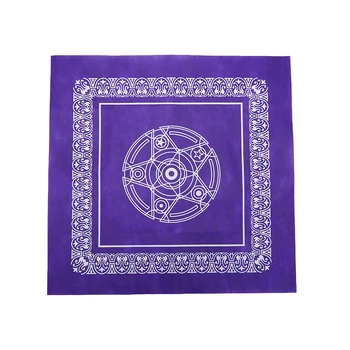 Neaustinis stalo Žaidimas Tekstilės Taro Stalo Dangtis Kortos Pentacle Taro Žaidimas Tableclot Violetinė Raudona 49*49cm