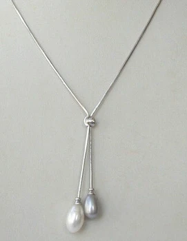 Nemokamas Pristatymas ***Karšto pardavimo >>>nuostabiu didelis 8-9mm baroko baltos, pilkos spalvos gėlavandenių perlų karoliai pakabukas