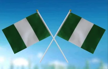 Nigerijos vėliava vertus banga šaligatvio vertus vėliava 14 * 21CM dekoratyvinis švęsti šalių vėliavas kokybės poliesterio nemokamas pristatymas