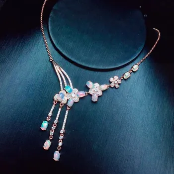Opal karoliai Nemokamas pristatymas Gamtinių nekilnojamojo diopside 925 sterlingas sidabro 0.3 ct*12pcs brangakmenio Fine jewelry #L18121502