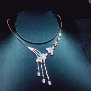 Opal karoliai Nemokamas pristatymas Gamtinių nekilnojamojo diopside 925 sterlingas sidabro 0.3 ct*12pcs brangakmenio Fine jewelry #L18121502