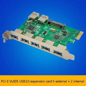 PCI-E Super Greitis USB3.0 Papildomų Plėtros Kortelę Patobulintas USB3.0 5+2Port VL805+VL812 PC