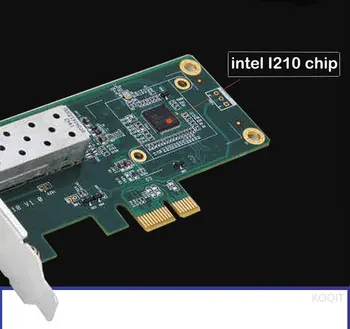 PCIe 1 Gigabit Pluošto Tinklo lan card 10/100/1000Mbps Mini vieno SFP pluošto tinklo 