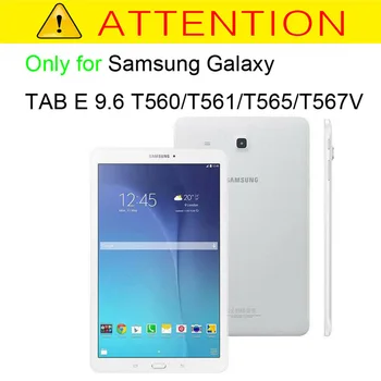 PU Odos Stand Case For Samsung Galaxy Tab E T560 SM-T560 T561 2016 Atveju Saugiklis galinio Dangtelio Tab E 9.6 colių Atveju