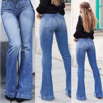 Pantalon Taille Haute Femme Didelis Jambe Naujas Prarasti Jeggings Džinsai Moterims Slim Didelio Juosmens Pločio Kojų Džinsus Taille Haute Kelnės