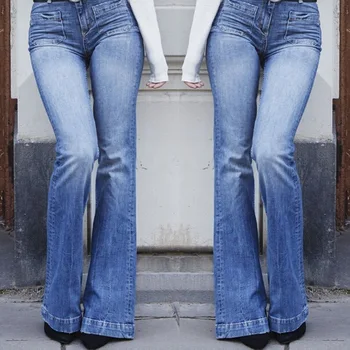Pantalon Taille Haute Femme Didelis Jambe Naujas Prarasti Jeggings Džinsai Moterims Slim Didelio Juosmens Pločio Kojų Džinsus Taille Haute Kelnės