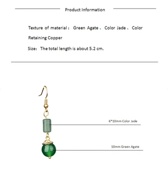 Paprasta Temperamento Asmenybės Green Crystal Eardrop Kinų Stiliaus Rūmus Senovės Šviežių Auskarai Moterims, Šaliai, Papuošalai, Dovana