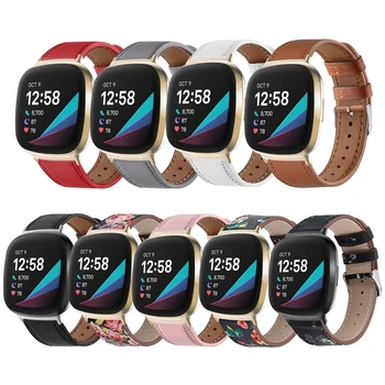 Patvarus Spalvos PU Odos Apyrankė Žiūrėti Juosta Riešo Dirželis Fitbit Versa3/Prasme Pakeitimo Smart Watch Priedai