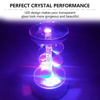 Pilka Round Crystal 4 LED Light Music Box Bazė Crystal Lauke Bazės Dovanų Dėžutėje Dekoro Automatiškai besisukantis muzikos bazę su LED