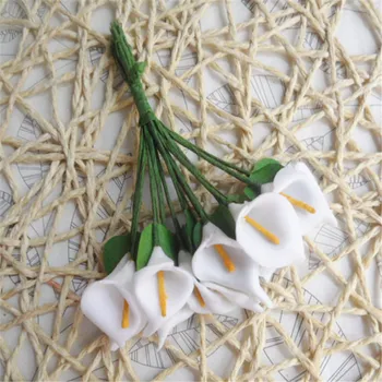Pranešk apie netikrą gėlės dirbtinės gėlės, vestuvių dekoravimas PE calla lily Mini dirbtinio calla gėlių, Gėlių kompozicijų 72pcs AQ201