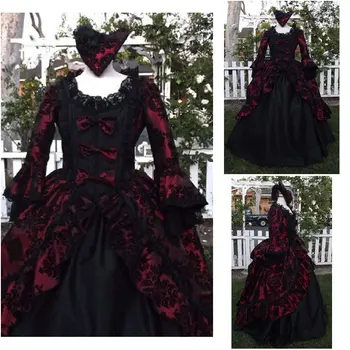 R-095 Viktorijos Gotika/pilietinio Karo Pietų Belle purus Kamuolys Gown Dress Helovinas Derliaus suknelės pagal Užsakymą