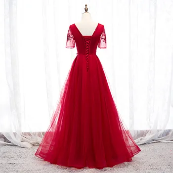 Rankų darbo naujas temperamentas raudona, nuotaka, vestuvinė suknelė, paprasta teismas vestuvių suknelė pigiai