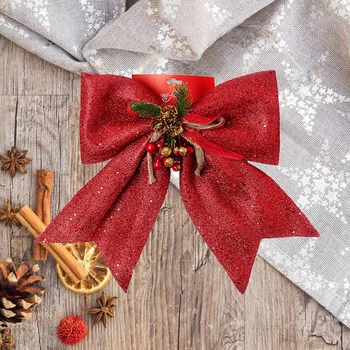 Raudonos spalvos Didelė Kalėdų Lankas Vainikas Kalėdų Medžio Embellishment peteliškę Vestuvių Šventė Naujų Metų Papuošalų, Dovanų Šalis