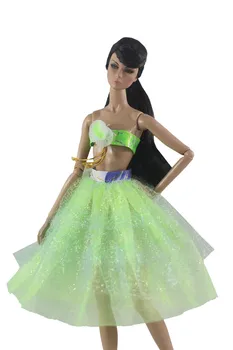 Seksualus Žalias Viršūnes Suknelė Apranga Kostiumas Komplektai Barbie, BJD FR SD Lėlės Drabužiai Vaidmuo Žaisti Reikmenys, Žaislai Mergina