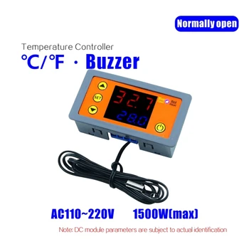 Skaitmeninis Termostatas Reguliatorius Thermoregulator su Sirena Signalizacijos & NTC Jutiklis DC 12V 24V AC 110V~220V