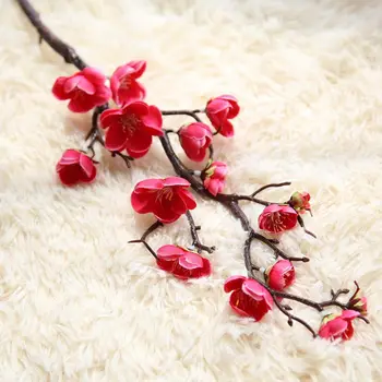 Slyvų ir Vyšnių žiedų Dirbtinio Šilko gėlių flores Sakura medžių šakas Namų stalo kambarį Dekoro 