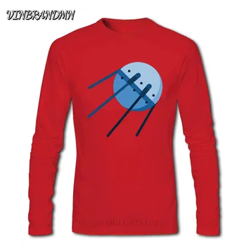 Sputnik V01 Kosmoso tyrimų Programos, T Marškiniai Naujausias Derliaus Rusija CCCP Jurijus Gagarinas Long Sleeve T-Shirt Vyrai Sovietų Retro Tees