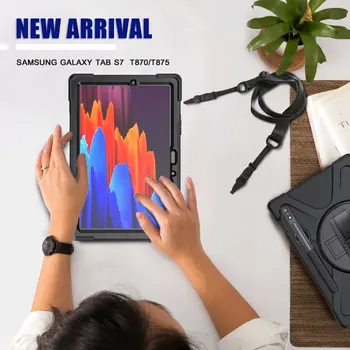 Sunkiųjų Tvirtas, Atsparus Smūgiams Atveju Sukasi 360 Atramą Dangtelio Dirželis, Skirtas Samsung Galaxy Tab S7 11
