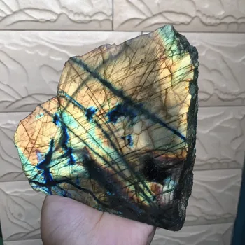 Sunkus flash didelio dydžio natūralių akmenų ir mineralų labradoras mėnesiena akmens žalias perlas skyriuje poliruoti roko vidaus apdaila
