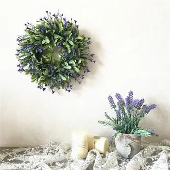 Sup Departamento mažų šviežių modeliavimas gėlių žalia lapų vainikas durų apdailos miegamojo sienos dekoravimas, vestuvių dekoravimas namuose