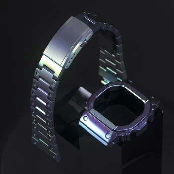 Super lengvas Titano Lydinio Žalia Žiūrėti Nustatyti DW5600/5610 Watchband Bezel Metalo Dirželis