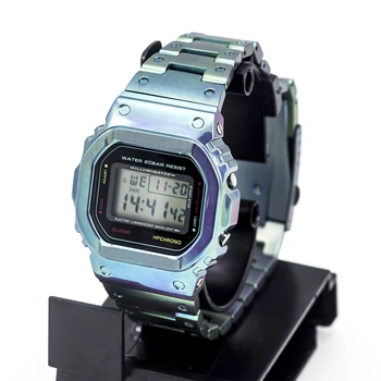 Super lengvas Titano Lydinio Žalia Žiūrėti Nustatyti DW5600/5610 Watchband Bezel Metalo Dirželis