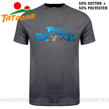 Tatooine Scuba Diver Siluetas marškinėliai vyrams Nardymas T-shirt Nuostabus Dizainas Povandeninio Nardymo Tee marškinėliai 2020 metų Vasaros Mados Drabužiai