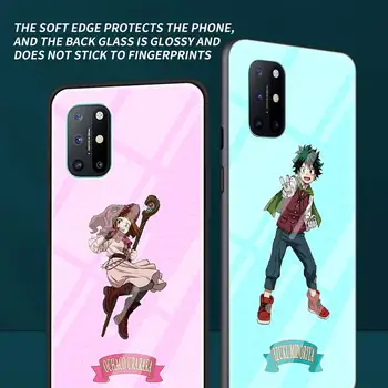 Telefoną Atveju OnePlus 8 Nord 5G 8T 7T Pro Z Padengti OnePlus 7 8 Pro Grūdintas Stiklas Rubisafe TPU Apvalkalas Anime Mano herojus akademinės bendruomenės