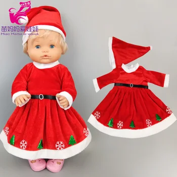 Už 40cm Nenuco babydoll Kalėdų žalia pajama nustatyti tinkami 38cm Ropa y su Hermanita lėlės drabužiai elnių sleepwear