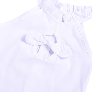Vaikai mergina drabužių mados kid baby girl juostelės susiėmę balti marškiniai+dryžuotas sijonas 2VNT, 1-6T