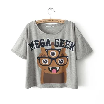 Vasaros Harajuku Karšto Moterų Fox Triušiai Panda Monster marškinėliai Topai Vasaros trumpomis Rankovėmis Atsitiktinis Tee