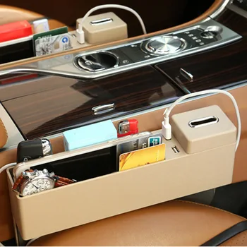 Vietoje Automobilio Sėdynės Siauras talpinimo Taurės Savininkas Užpildo Organizatorius Monetų Laikiklis su 2 USB Sąsajos Automobilių Stilius
