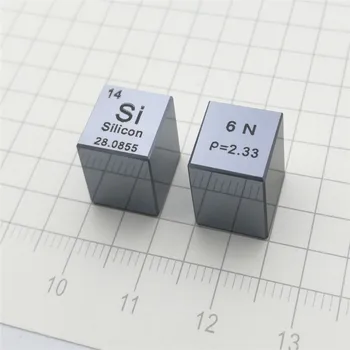 Visiškai atspindi Didelio grynumo monokristalo silicio ir silicio kubinių periodinės lentelės kubo 10mm Si≥6N