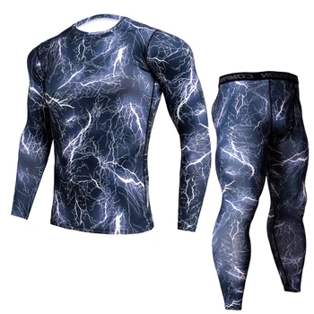Vyriški bėgimo marškinėliai Apatiniai nustatyti, storio apatinis trikotažas rinkinys vyrams, šiluminis drabužių, kad išlaikyti šiltas Vyrų MMA marškinėliai