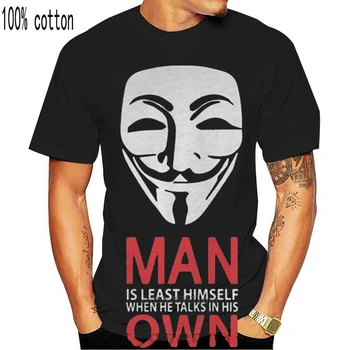 Vyrų marškinėlius anonimiškai grupės simbolis shirt cool Atspausdintas T-Shirt tees viršų